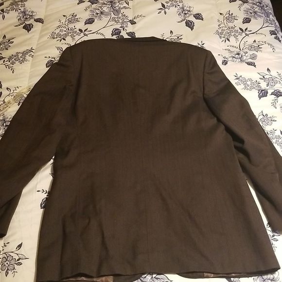 Lanvin Paris Brown Virgin Wool 2 Button Blazer Made In USA 40R Pattern - Picture 13 of 16